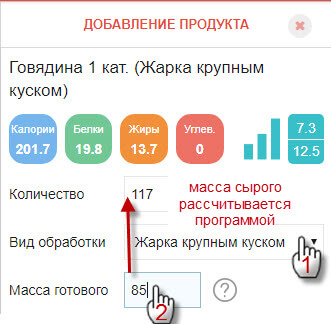 полная таблица калорийности продуктов